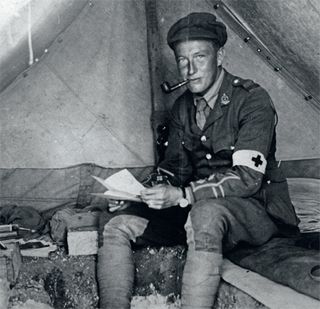 Henry Lamb in his tent