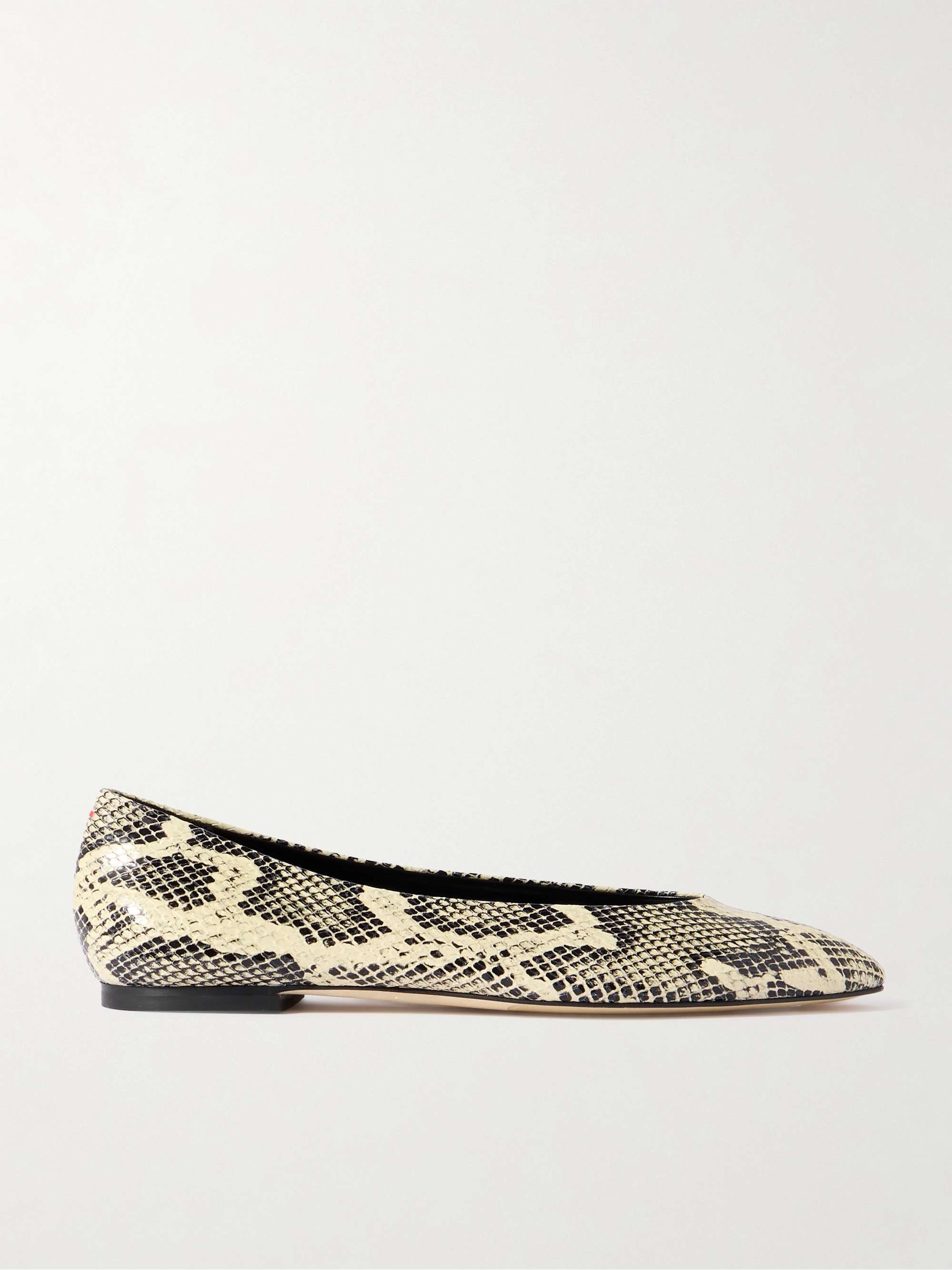 Ellie Snake-Effect Leather Ballet Flats