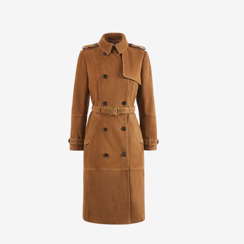 Image of suede trench coat