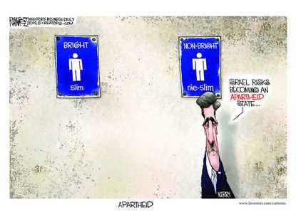Editorial cartoon Israel Kerry apartheid