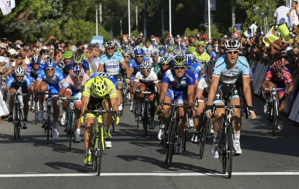 Tom Boonen (Omega Pharma - Quick Step) takes the final sprint in San Luis