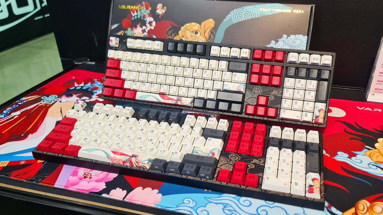 Varmilo mechanical keyboards on display at Computex 2023.