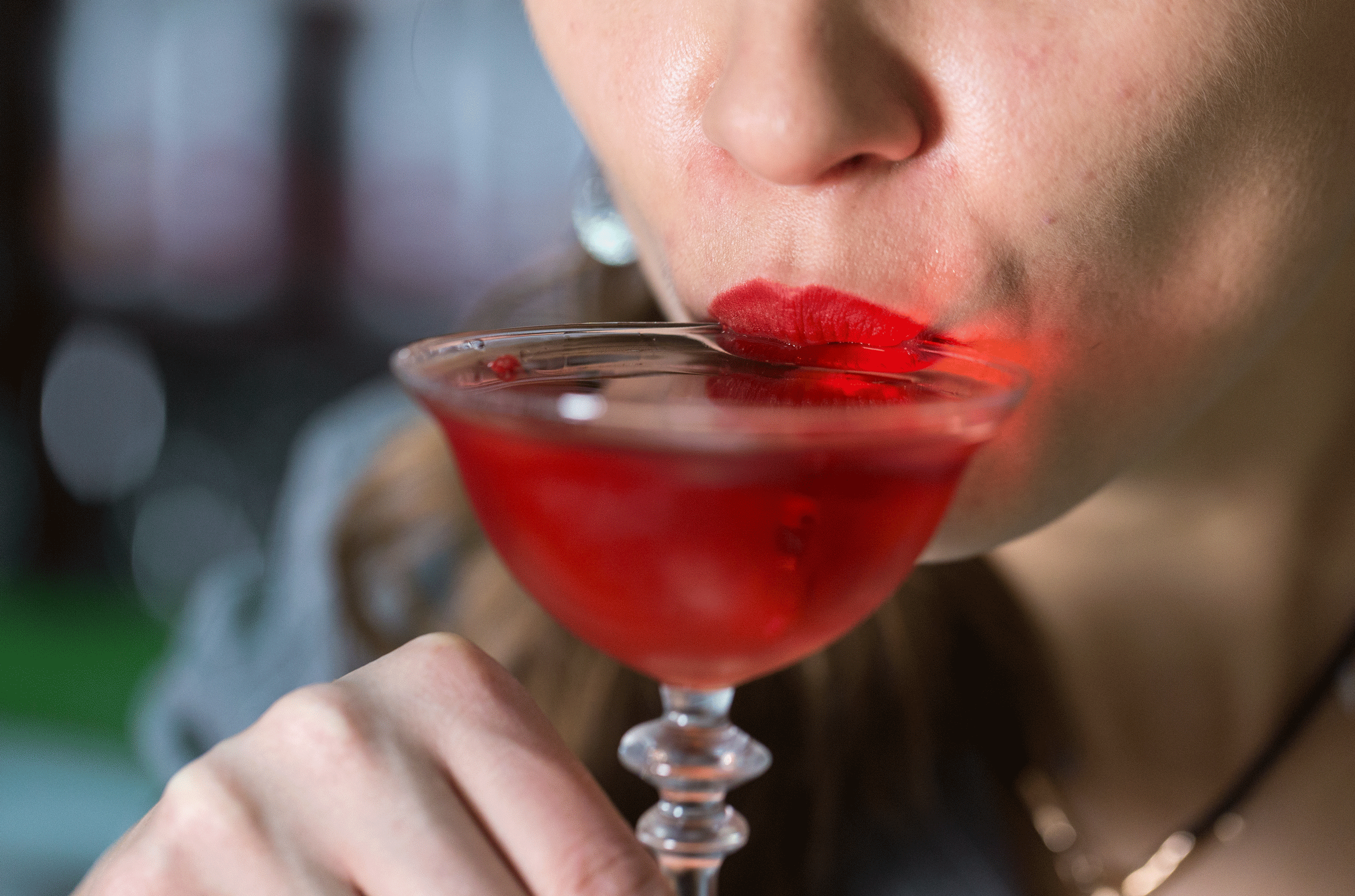 Tasting a cocktail