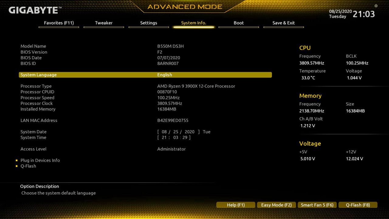 Gigabyte B550M DS3H