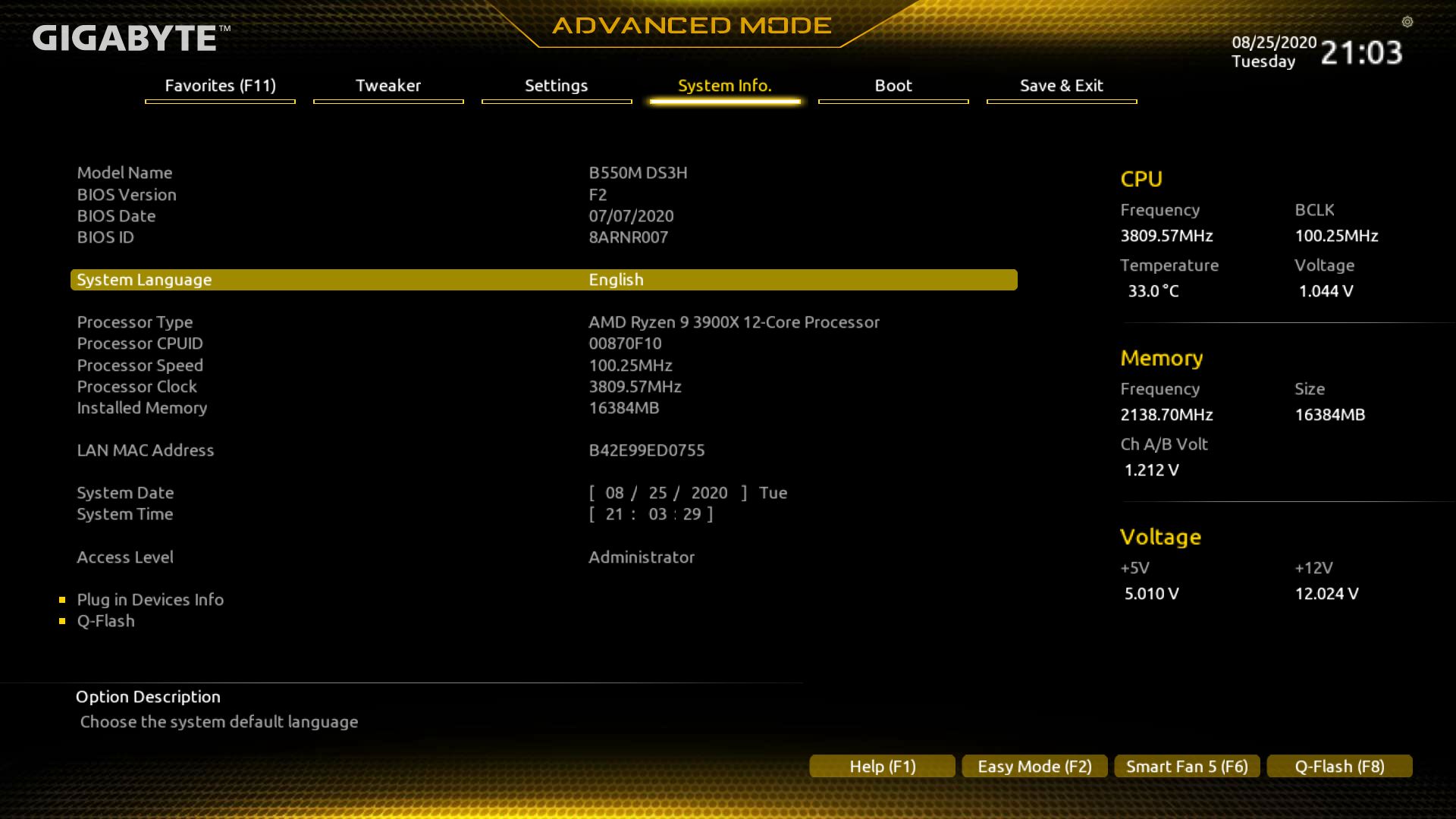 Gigabyte B550M DS3H