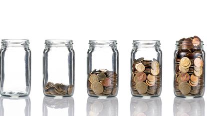 Jars with increasing number of coins in them