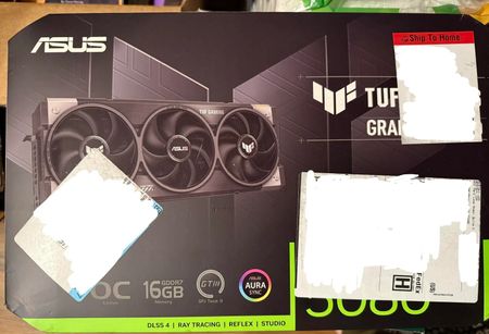 A user receiving a mangled RTX 5080 from Best Buy