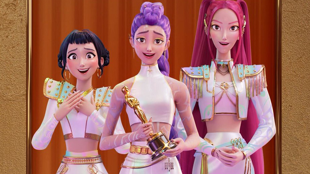 HUNTR/X from KPop Demon Hunters with the Best Animation Oscar award