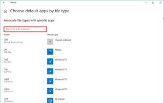 Default Apps with search box