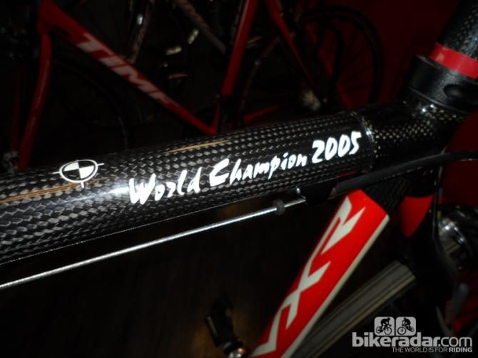 World champs memorabilia in the form of Tom Boonen's 2005 Time