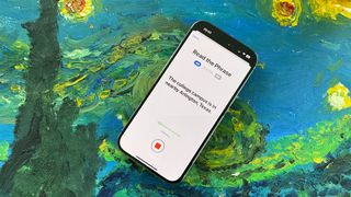 A shot off an iPhone screen showing Personal Voice on iOS 17