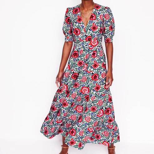 Boden Bella Puff Maxi Dress
