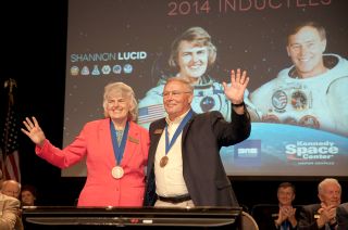 Lucid and Ross Inducted into U.S. Astronaut Hall of Fame 