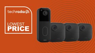 Blink Video Doorbell Labor Day deal on orange background