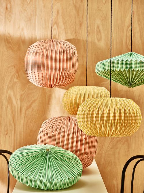 Vadella Green Gingham Paper Lamp Shade