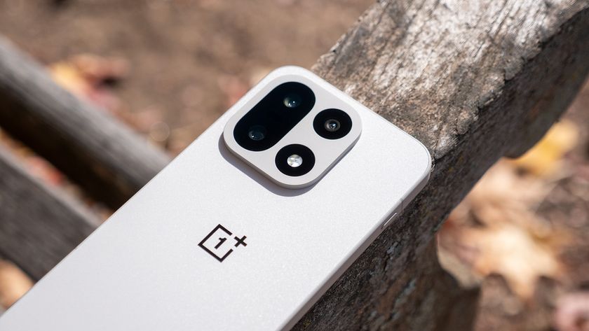 The squared-off camera module on the Sand Storm OnePlus 15