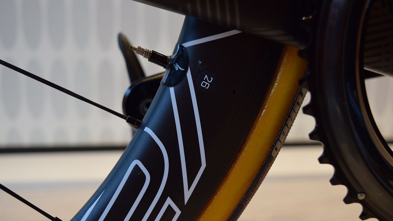 Both Gilbert and Lampaert were equipped with 30mm tubulars for the race