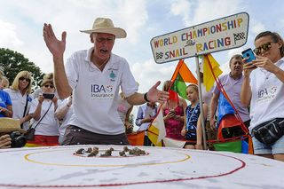 The Snail Master himself: Neil Riseborough at the final race of the World Championships (Photo by Mark Bullimore/Getty Images)