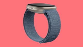 Fitbit hook and loop band pink background