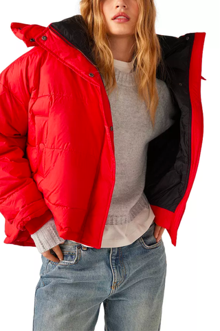 Red Color Trend 2023 | ba&sh Zeo Cropped Puffer Jacket