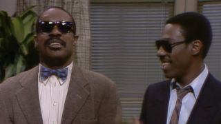 Stevie Wonder as an aspiring Stevie Wonder impersonator with Eddie Murphy as his mentor on SNL