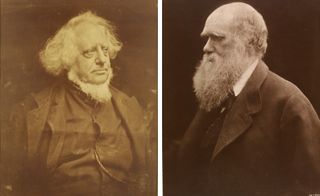 Side by side old portraits of men