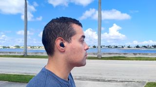 Sennheiser Accentum True Wireless worn by reviewer Alex Bracetti