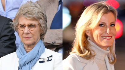 Duchess of Gloucester's cozy cream coat up her fashion game. Seen here alongside Sophie Wessex