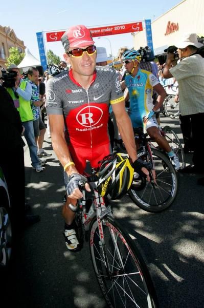 Lance Armstrong (RadioShack) was in good spirits before the start of stage 1.