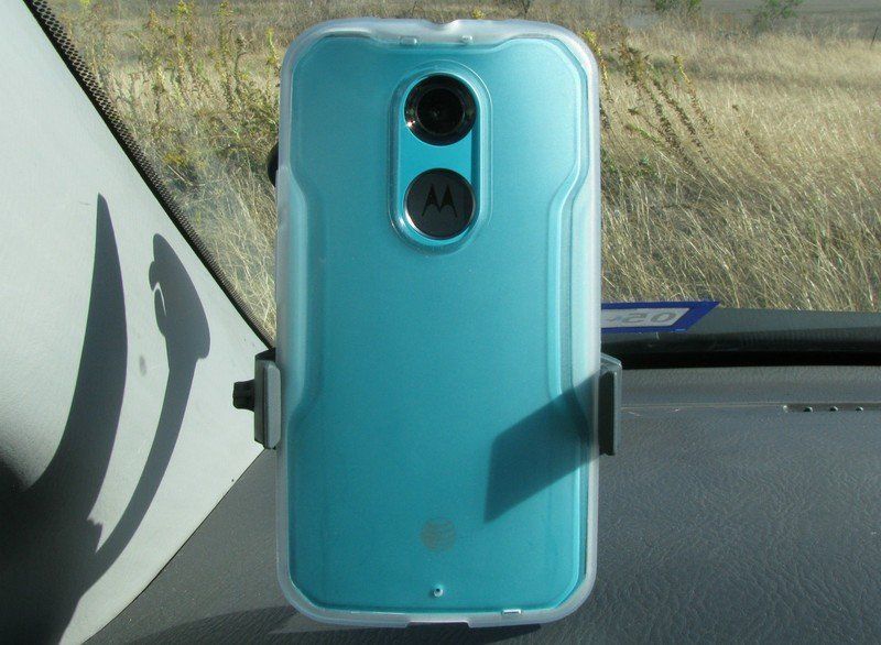 Mounted backwards to help better show the size of the device it&amp;#39;s holding.