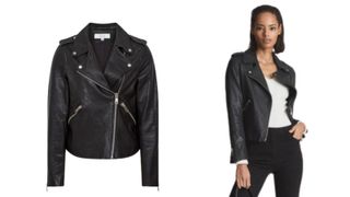 Composite image of a Reiss leather jacket