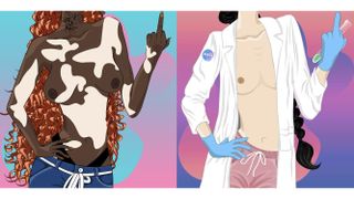 Illustrations of female bodies