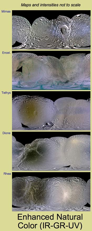 Mysterious Patches of Color Mapped on Saturn&#039;s Moons