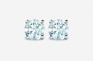 Platinum diamond solitaire earrings