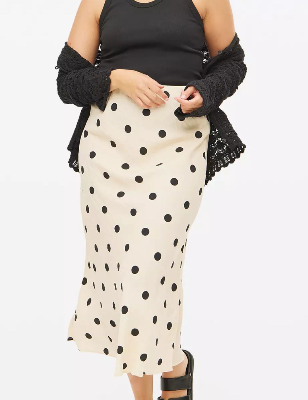 TU , Spot Printed Midaxi Skirt