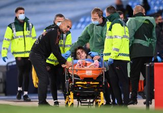 City, already without a host of players, saw teenager Adrian Bernabe carried off