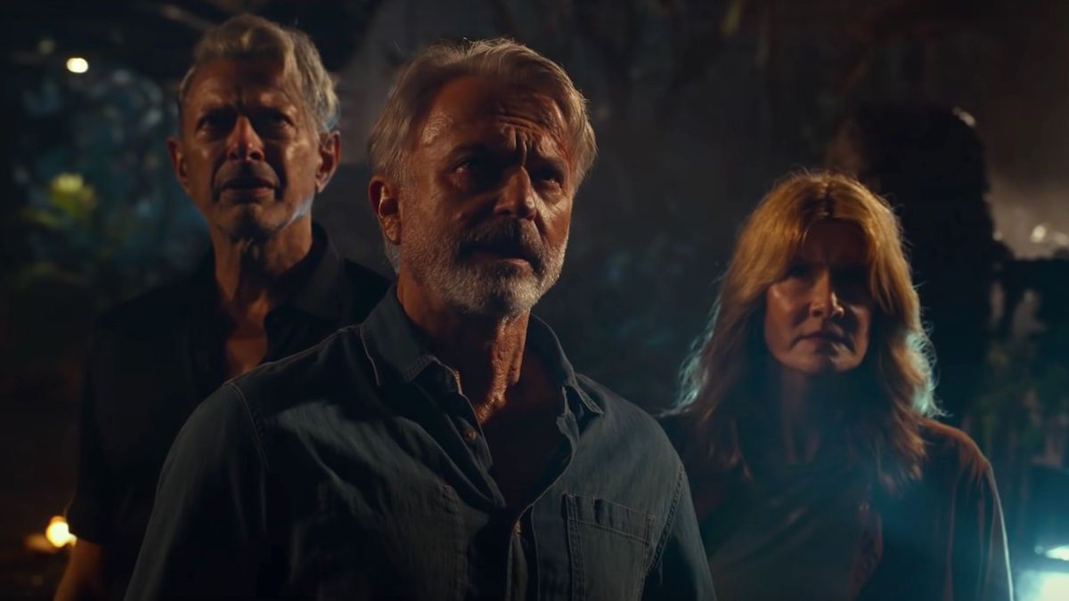 Jeff Goldblum, Sam Neill and Laura Dern in Jurassic World Dominion