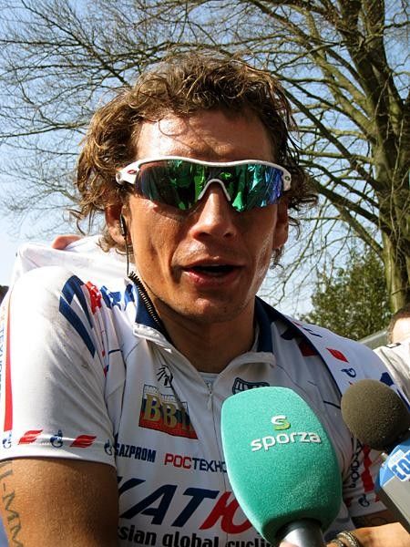Filippo Pozzato (Team Katusha) shadowed Tom Boonen but missed the race-winning move.