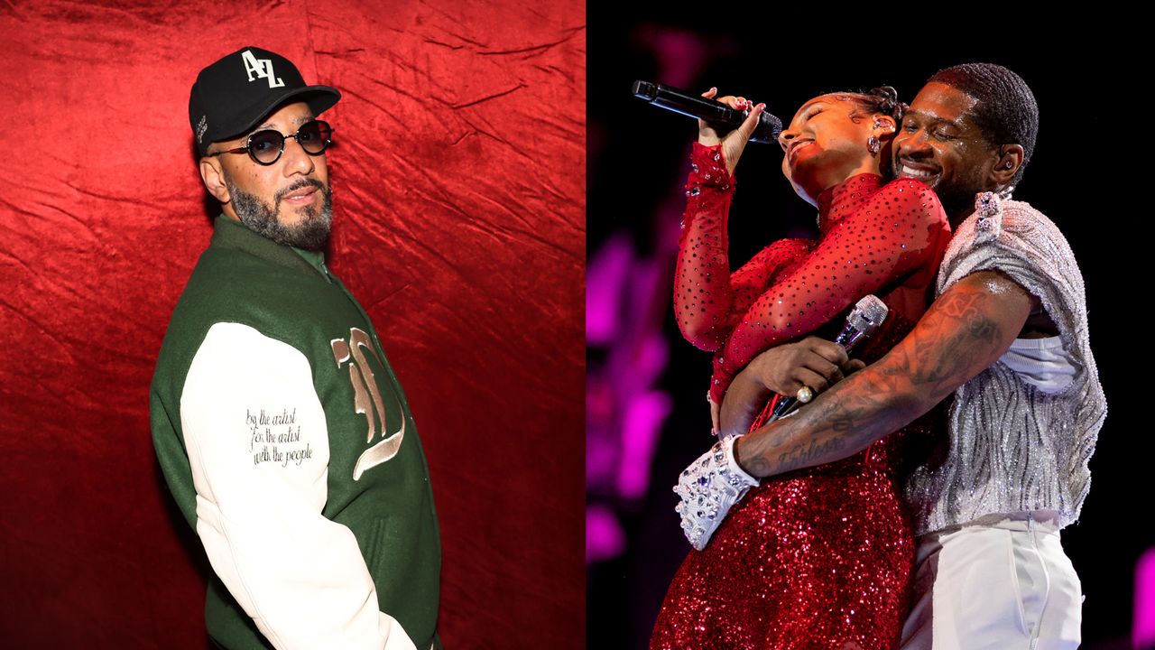 Alicia Keys&#039; husband, Swizz Beatz, responds to fans who thought Usher got &quot;too close&quot; to his wife during their super bowl half time show.