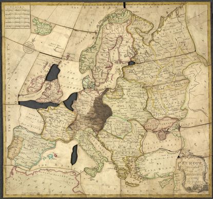 John Spilsbury's original jigsaw from 1766. Credit: Alamy