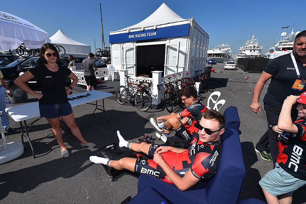 BMC relaxing after stage 4 of Dubai Tour