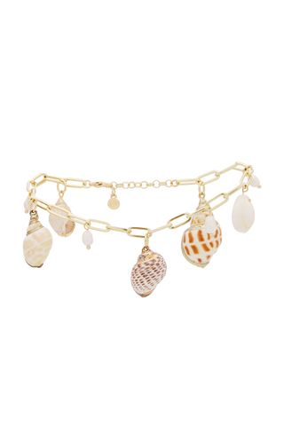 Paperclip Chain Shell Charm Anklet