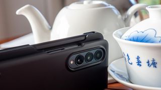 Spigen's Thin Fit P case on the Samsung Galaxy Fold 4 with the S Pen