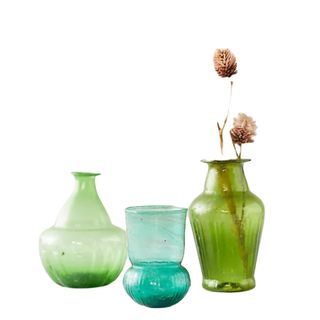 trio of green vases 