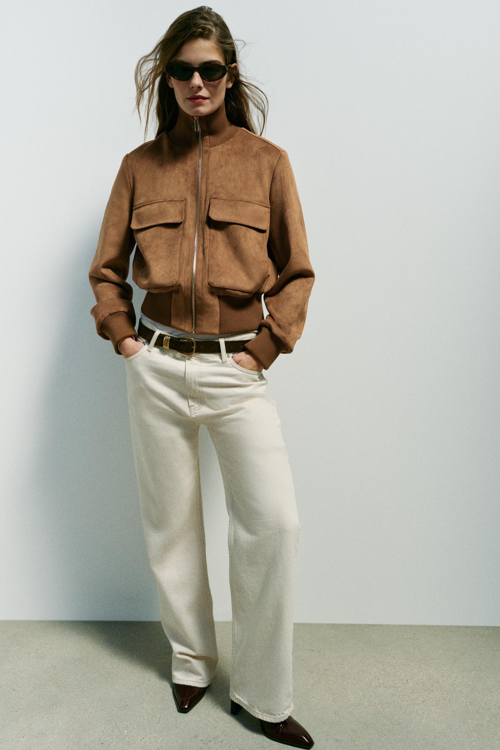 ZARA, Faux Suede Bomber