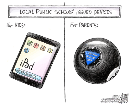 Editorial Cartoon U.S. schools covid devices