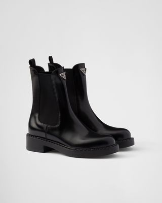 Brushed Calf Leather Chelsea Boots