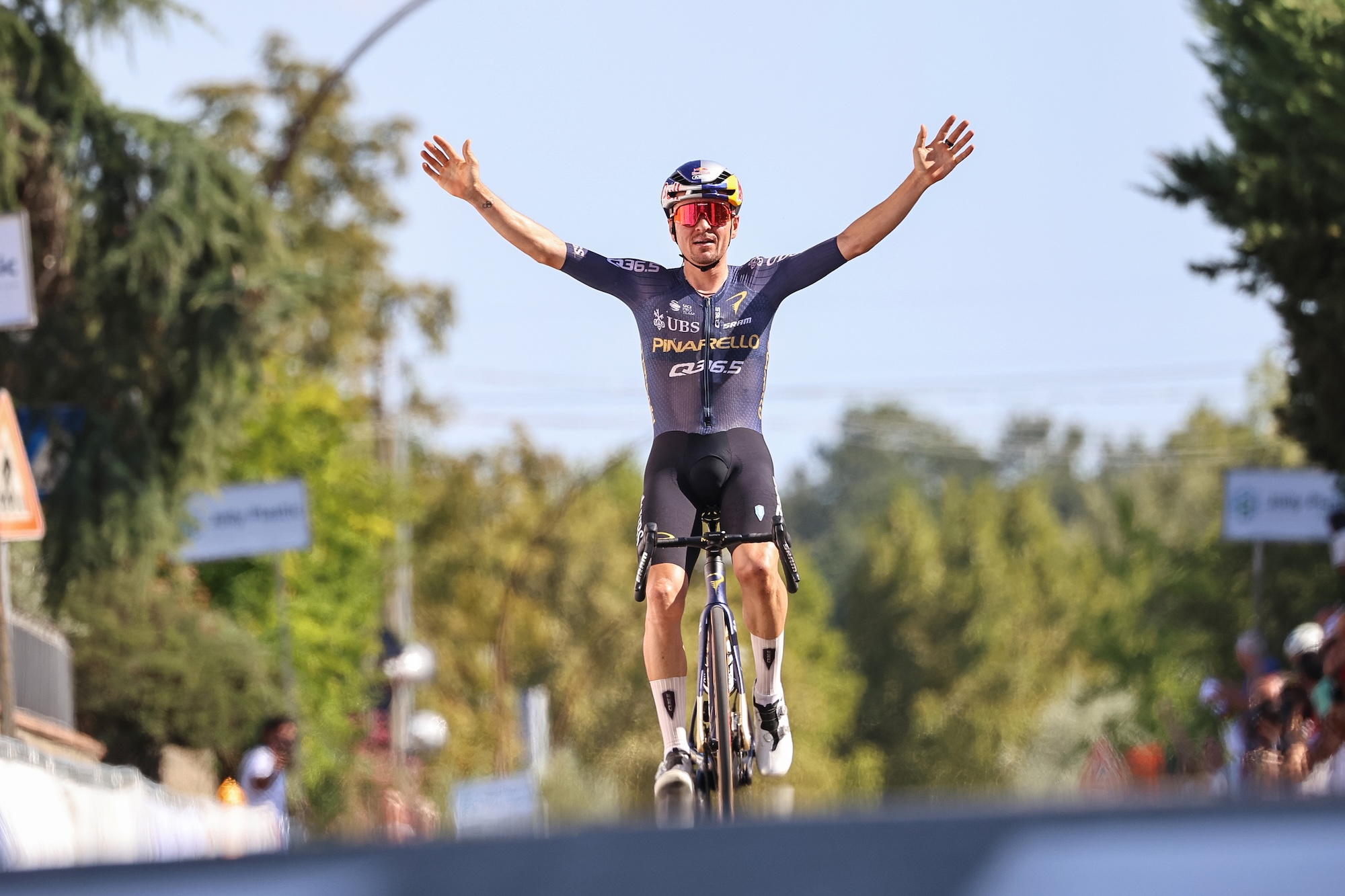 Thomas Pidcock of Great Britain, riding for the Pinarello - Q36.5 Pro Cycling Team, competes in the 48th edition of the GP Industria &amp; Artigianato in Larciano, Italy, on September 6, 2026. (Photo by Paolo Giuliani/NurPhoto via Getty Images)
