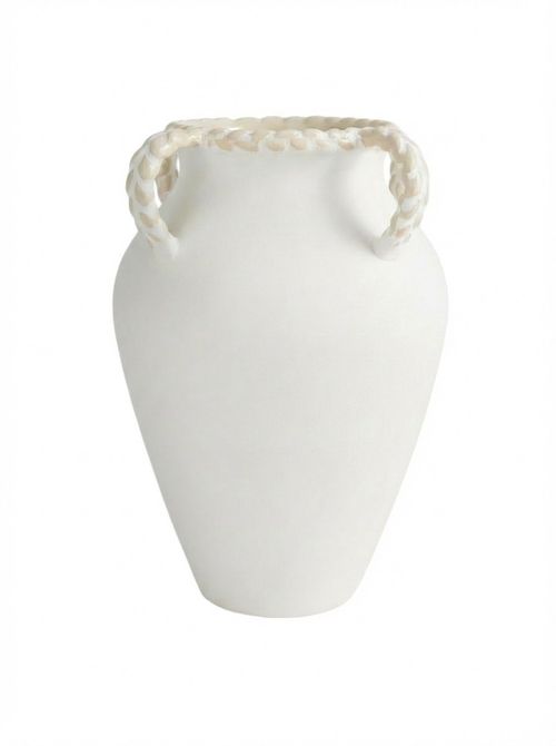 Large Twist Handle Ceramic Vase
