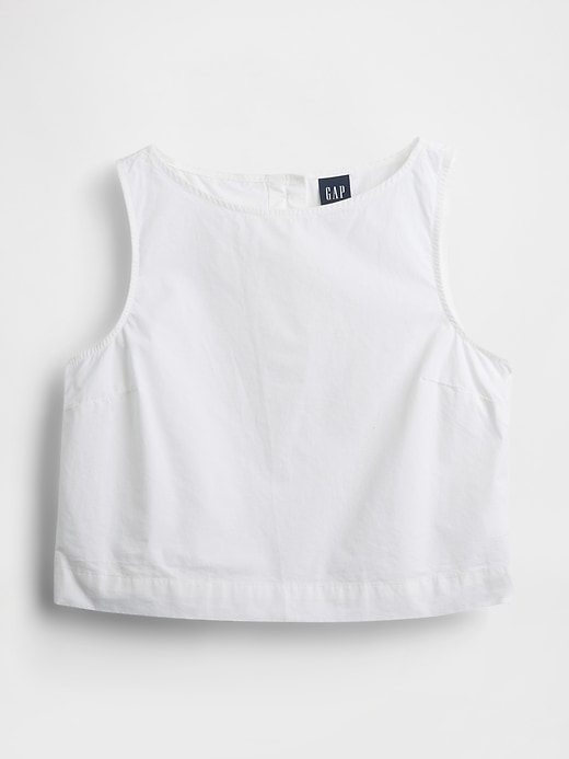 Poplin Boatneck Shell Tank Top
